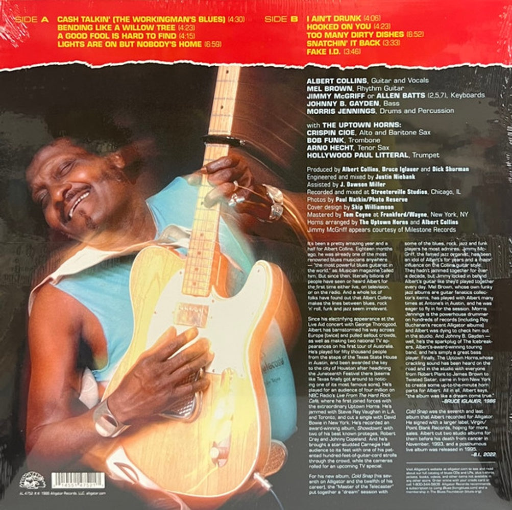 Back Cover: Albert Collins – Cold Snap Vinyl LP | Relix