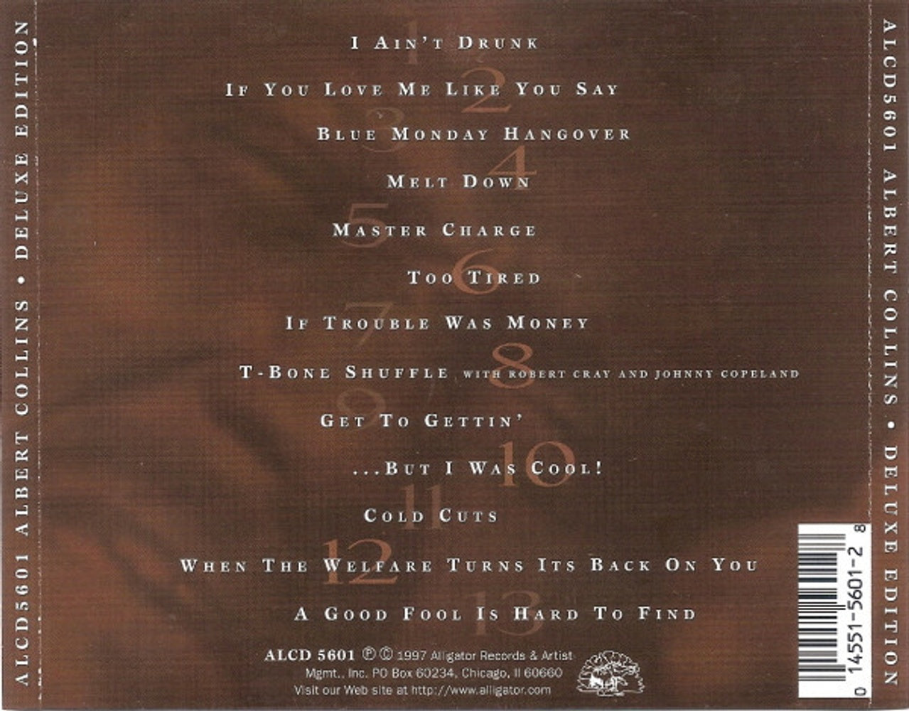 Back Cover: Albert Collins – Deluxe Edition CD | Relix