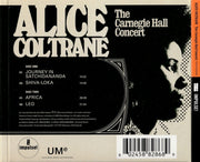 Back Cover: Alice Coltrane – Carnegie Hall Concert Vinyl LP | Relix