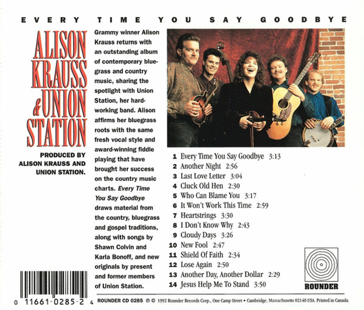 Back Cover: Alison Krauss & The Union Station – Every Time You Say Goodbye CD | Relix