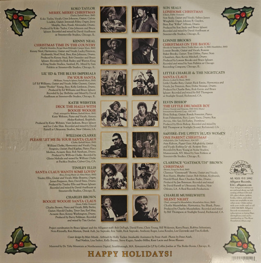 Back Cover: Alligator Christmas Collection / Various (Cvnl) – Alligator Christmas Collection / Various (Clear LP Vinyl) Vinyl LP | Relix