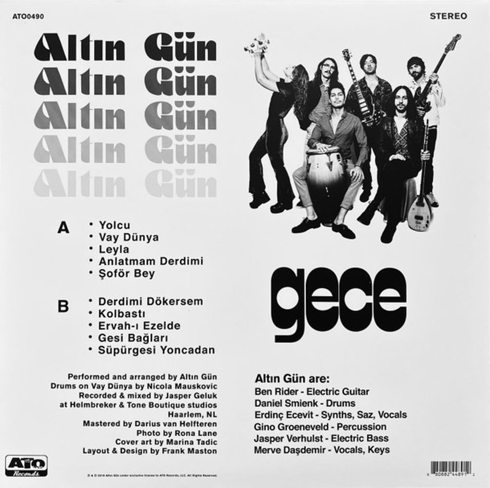 Back Cover: Altin Gun – Gece (Summer Sky Wave LP Vinyl) Vinyl LP | Relix