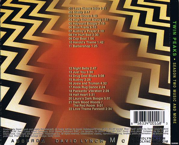 Back Cover: Angelo Badalamenti – Twin Peaks: Season Two Music And More Vinyl LP | Relix