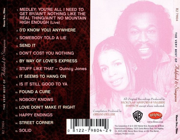 Back Cover: Ashford & Simpson – The Very Best Of Ashford and Simpson CD | Relix
