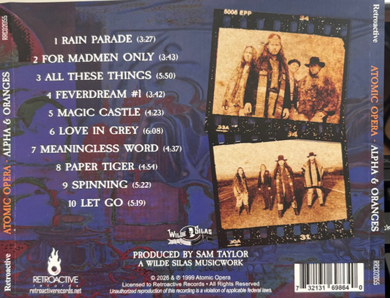 Back Cover: Atomic Opera – Alpha & Oranges (Limited Edition CD) CD | Relix