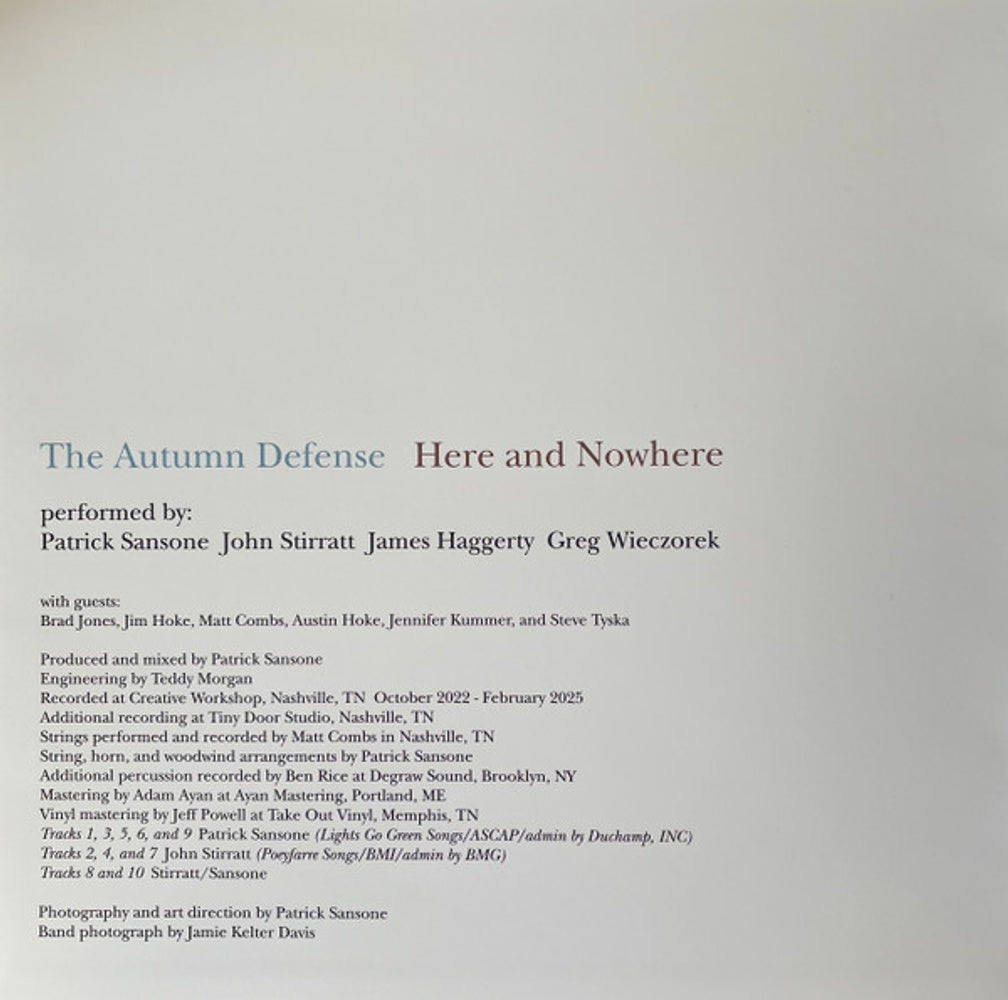 Back Cover: Autumn Defense – Here And Nowhere (Gate, Download Included LP Vinyl) Vinyl LP | Relix
