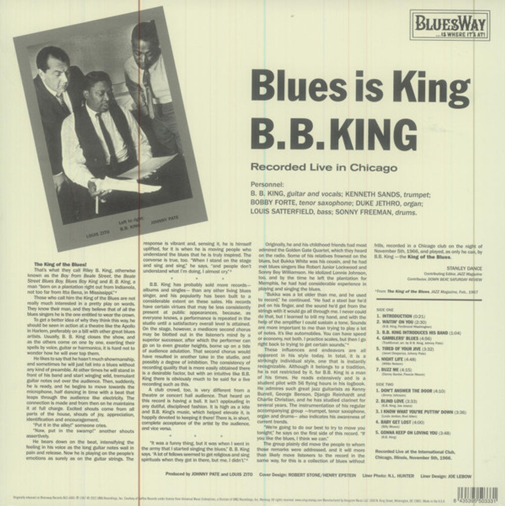 Back Cover: B.B. King – Blues Is King [RSD 2023] [] Vinyl LP | Relix