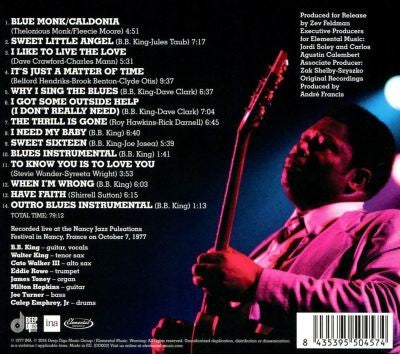 Back Cover: B.B. King – In France: Live At The 1977 Nancy Jazz Pulsations CD | Relix
