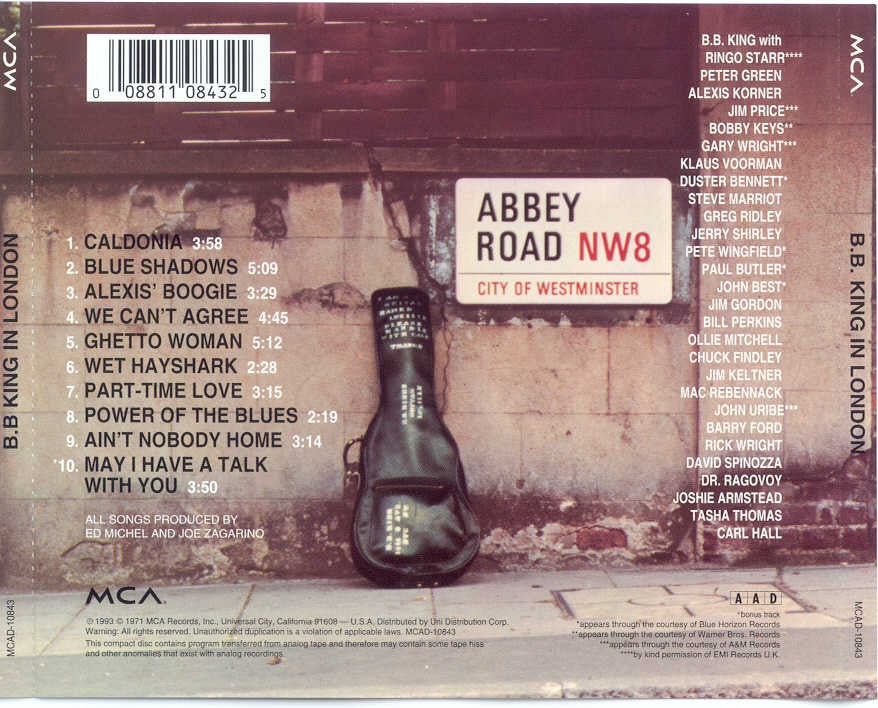 Back Cover: B.B. King – In London CD | Relix