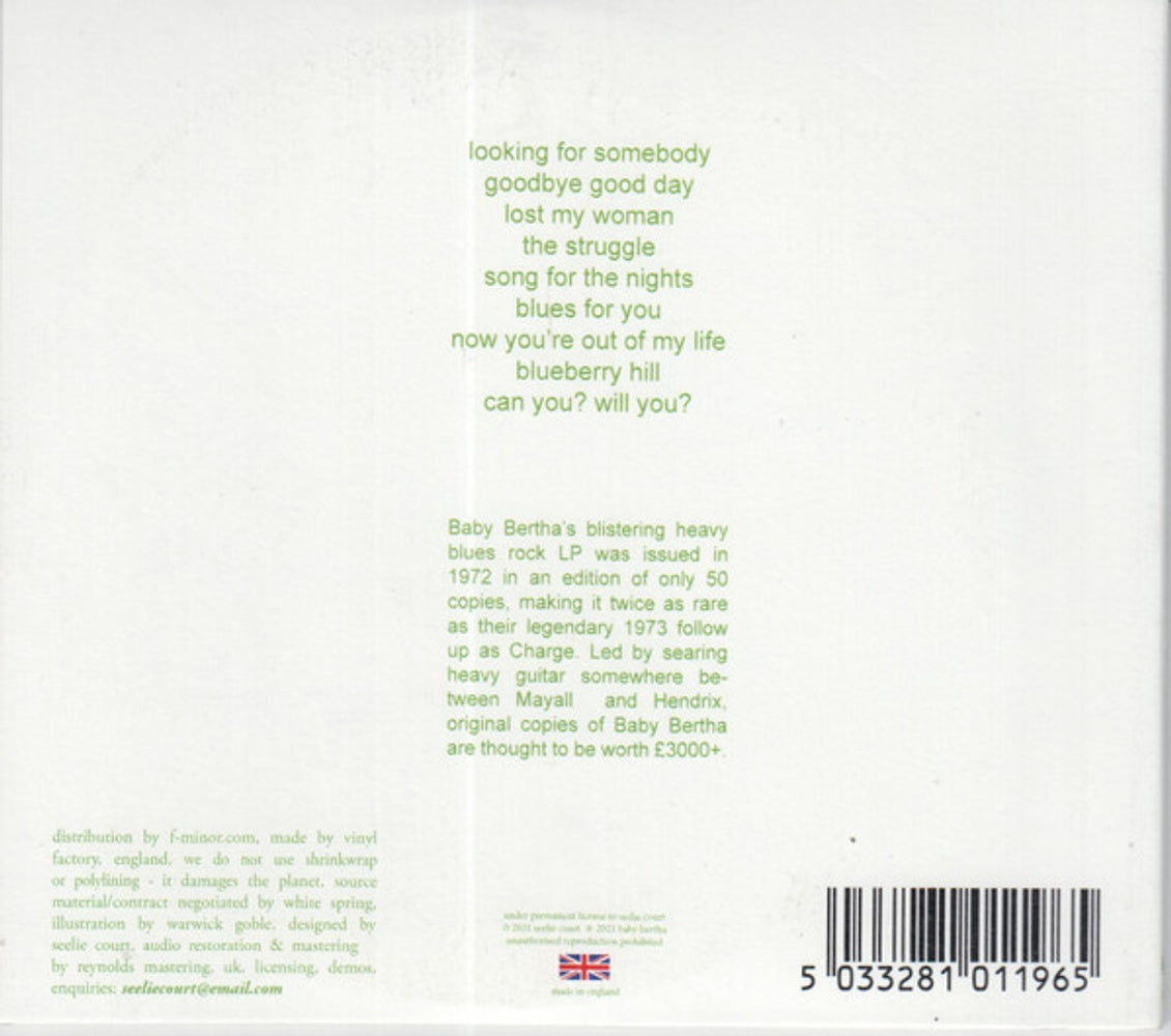 Back Cover: Baby Bertha – Just The Beginning CD | Relix