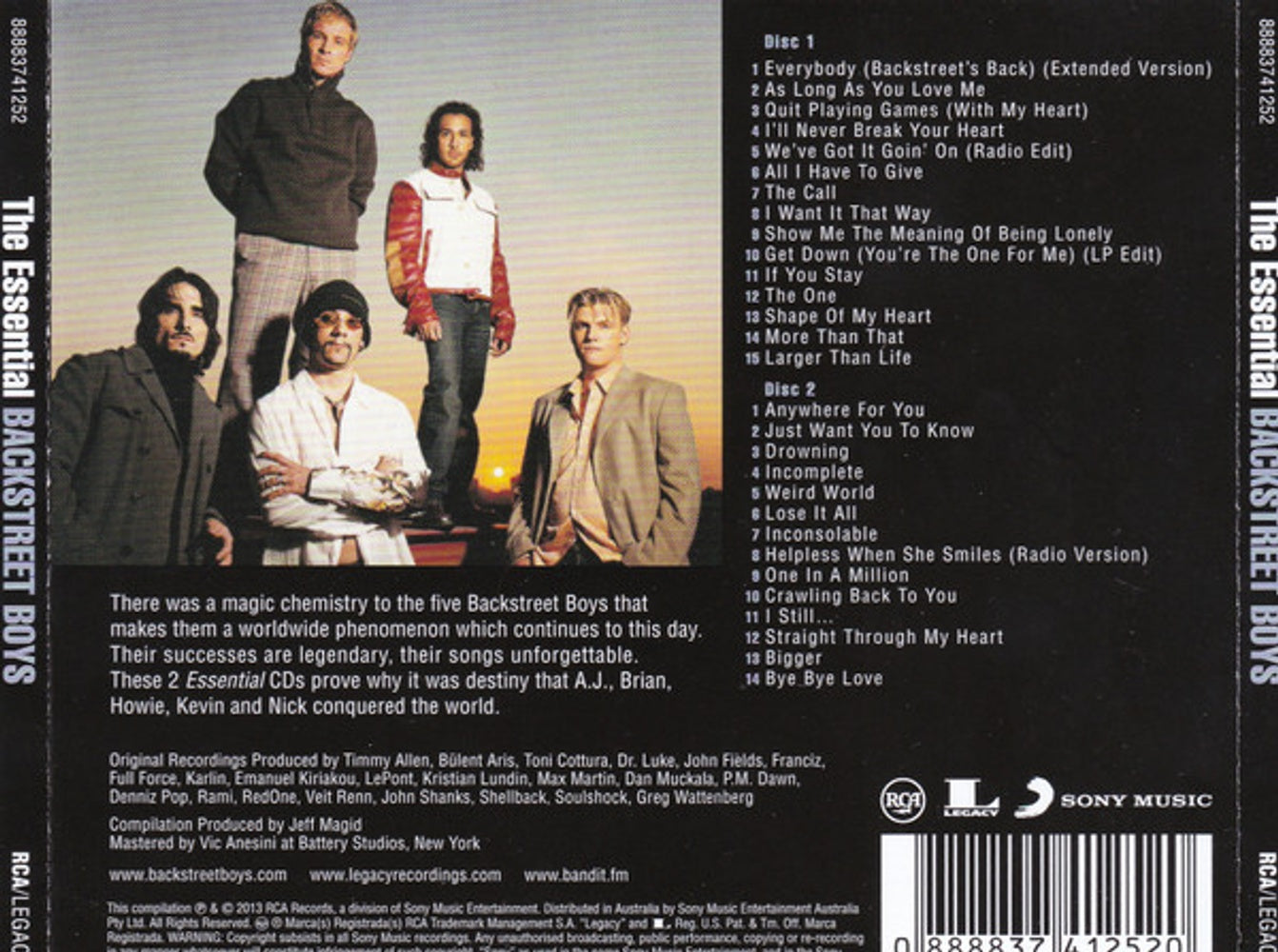 Back Cover: Backstreet Boys – The Essential Backstreet Boys CD | Relix