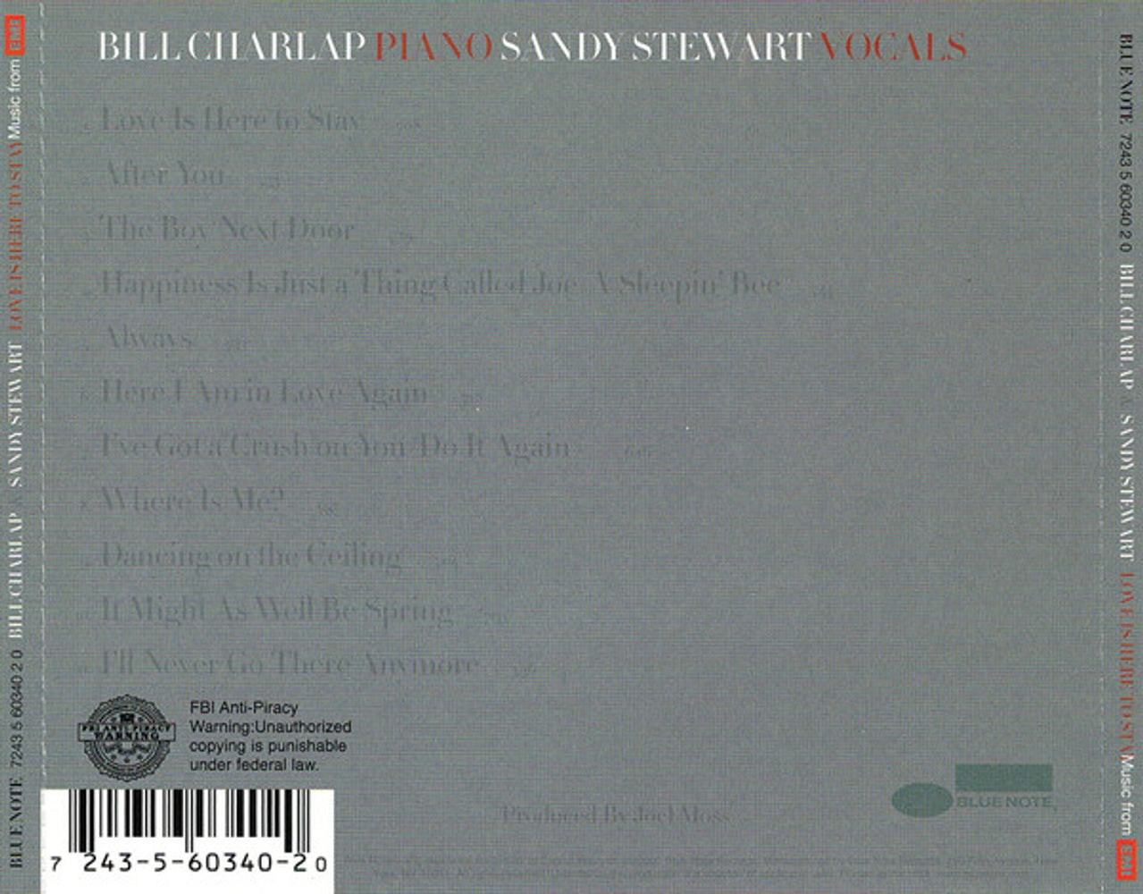 Back Cover: Bill Charlap Trio – Love Is Here to Stay CD | Relix