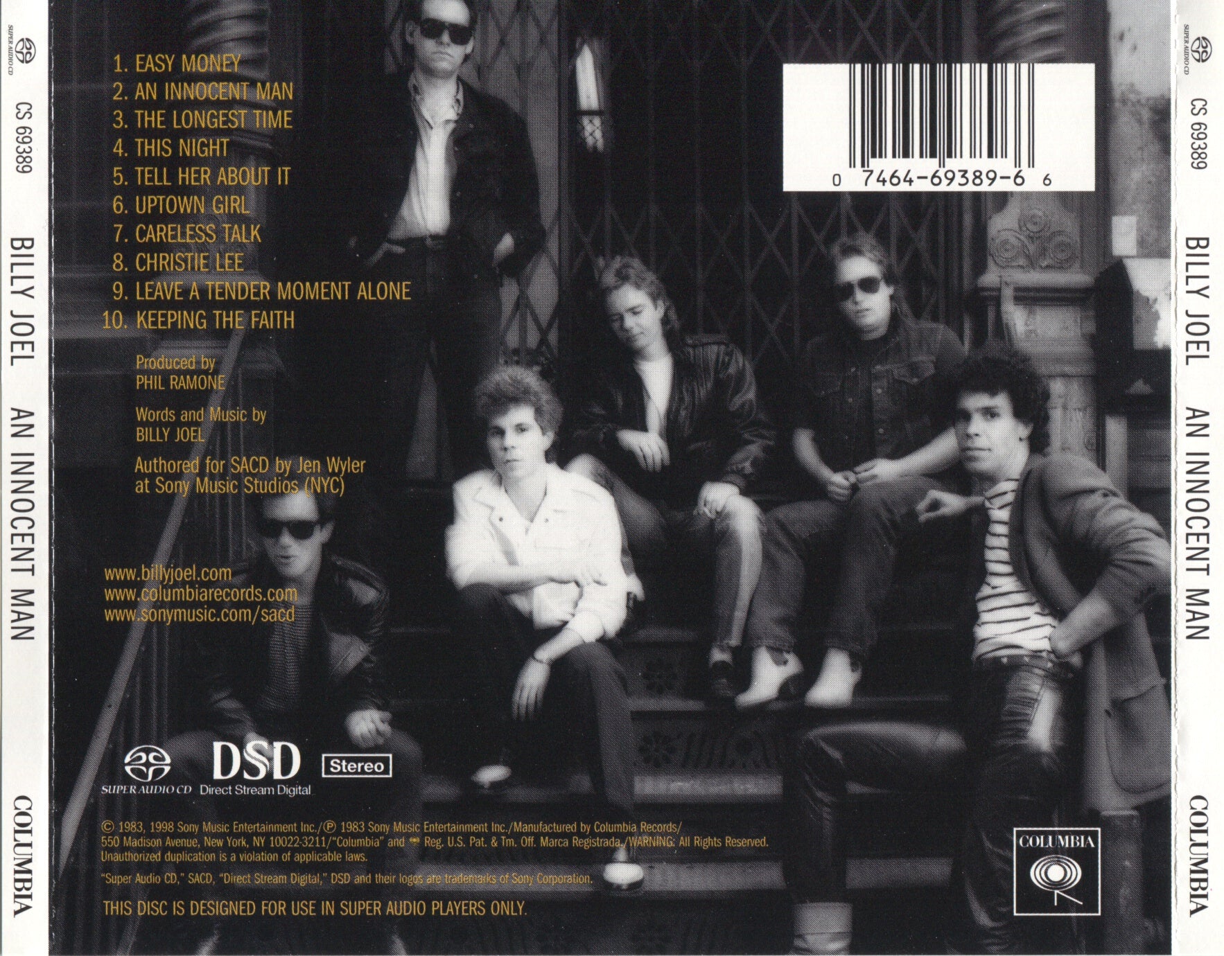 Back Cover: Billy Joel – An Innocent Man Vinyl LP | Relix