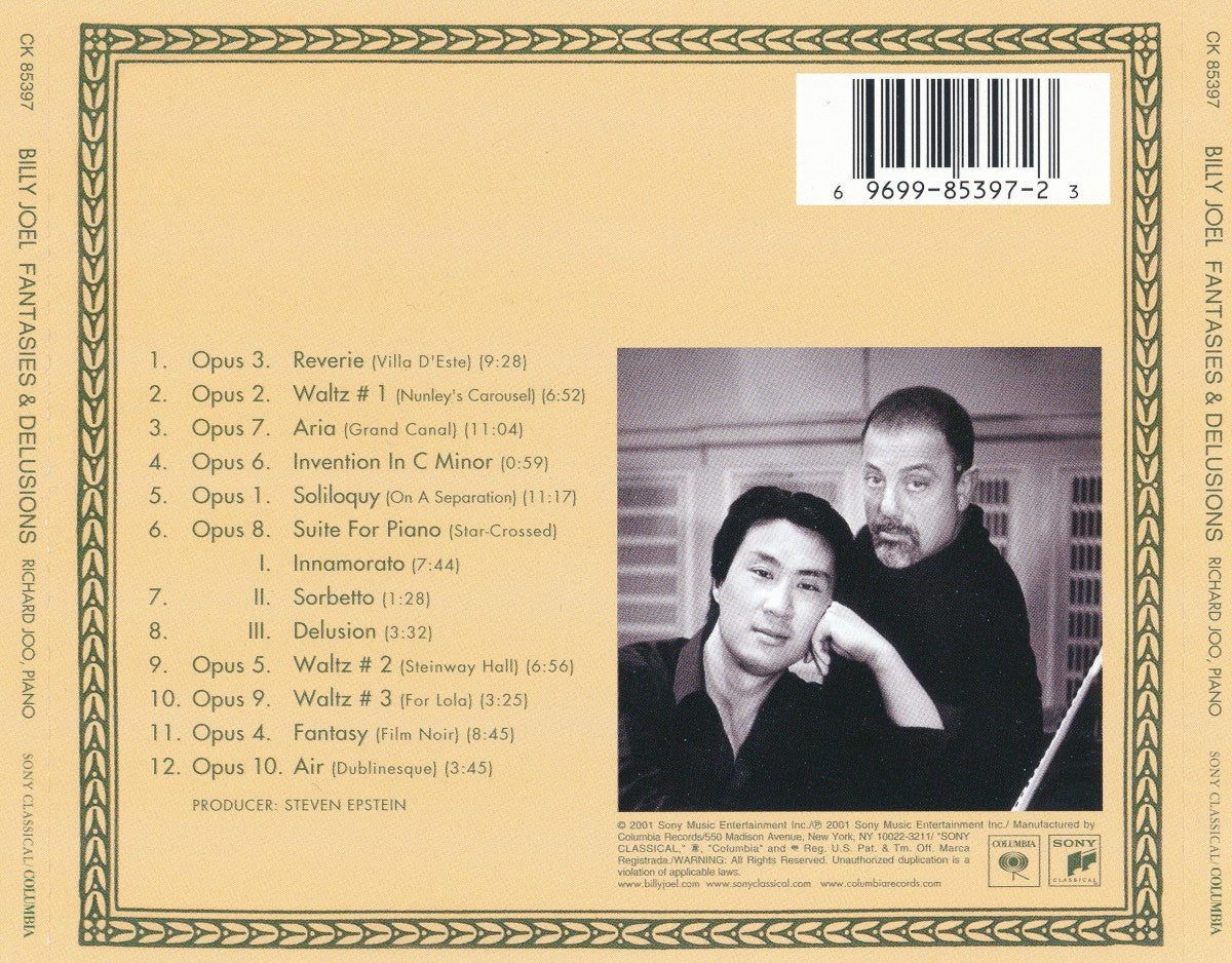 Back Cover: Billy Joel – Fantasies & Delusions Vinyl LP | Relix