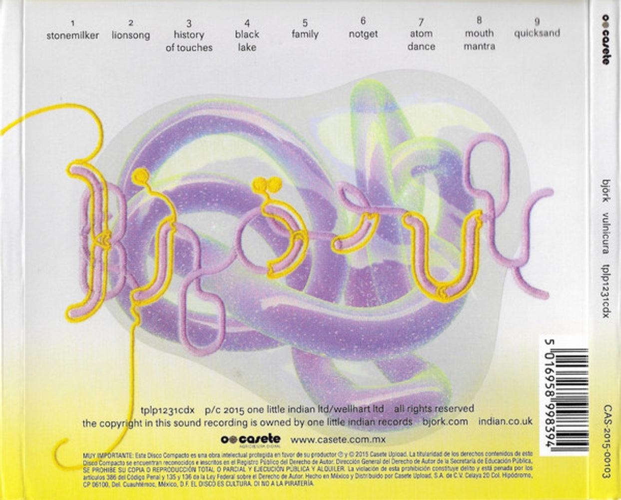 Back Cover: Bjork – Vulnicura CD | Relix