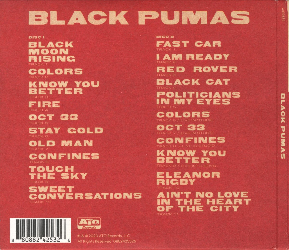 Back Cover: Black Pumas – Black Pumas: Deluxe Edition CD | Relix