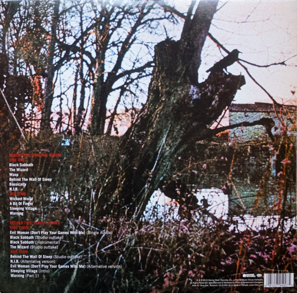 Back Cover: Black Sabbath – Black Sabbath: Deluxe Edition (2-LP Vinyl) Vinyl LP | Relix