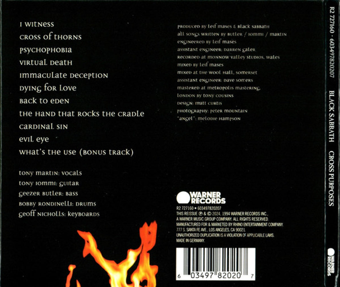 Back Cover: Black Sabbath – Cross Purposes (2024 Remaster CD) CD | Relix