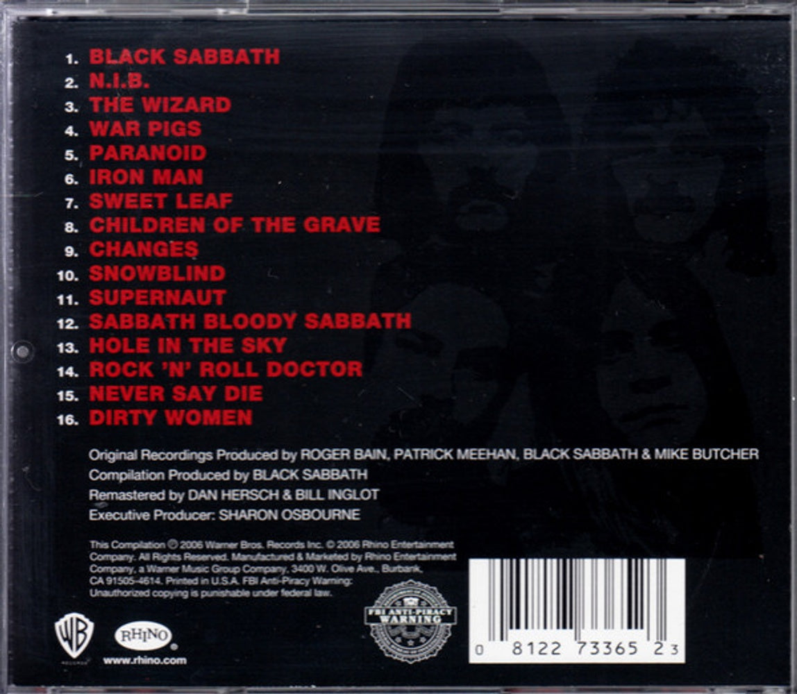 Back Cover: Black Sabbath – Greatest Hits 1970-1978 CD | Relix