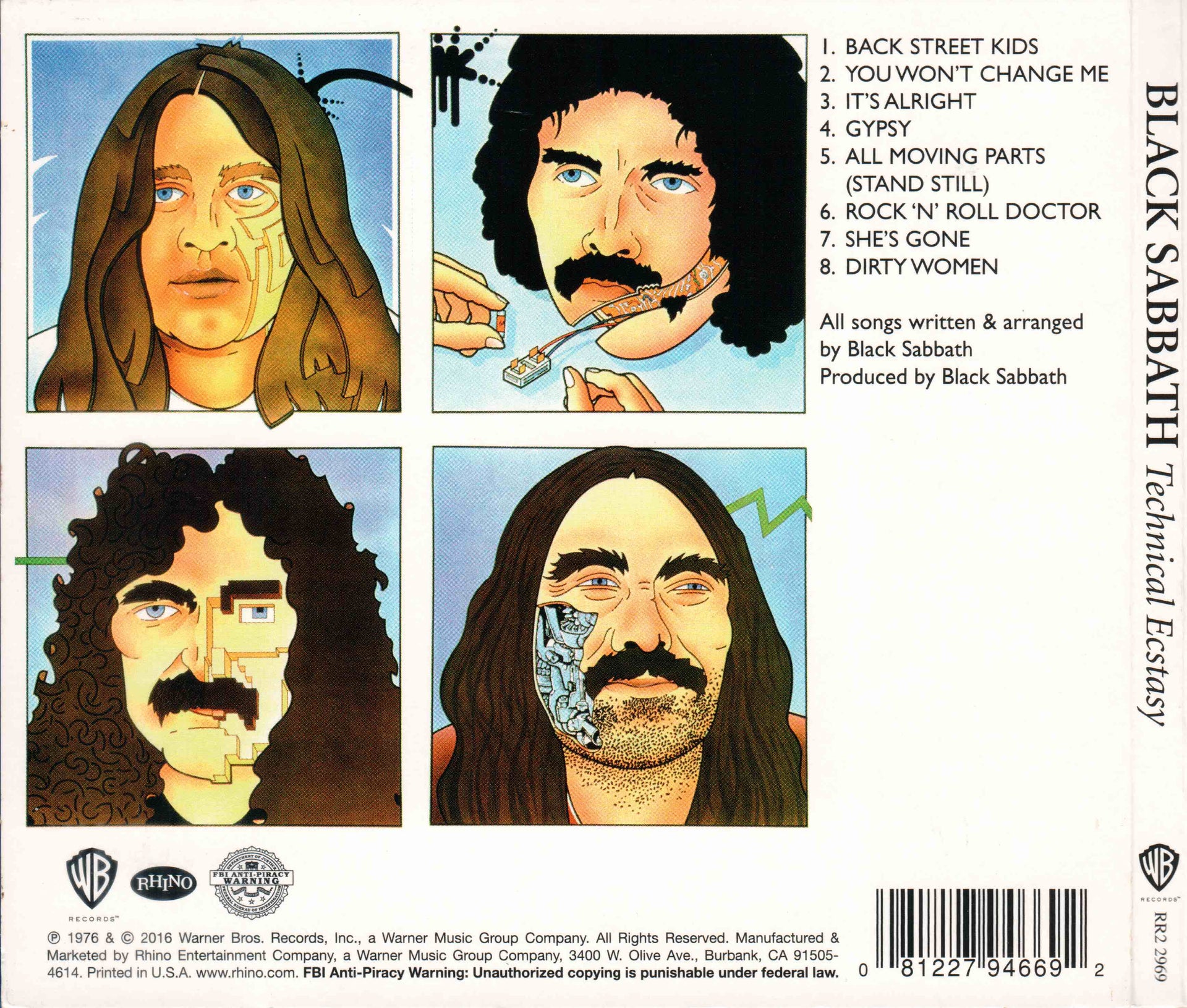 Back Cover: Black Sabbath – Technical Ecstasy (Remastered CD) CD | Relix
