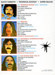 Back Cover: Black Sabbath – Technical Ecstasy: Super Deluxe Edition CD | Relix