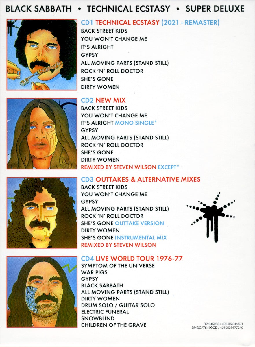 Back Cover: Black Sabbath – Technical Ecstasy: Super Deluxe Edition CD | Relix
