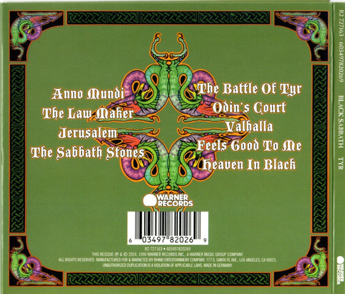 Back Cover: Black Sabbath – Tyr (2024 Remaster CD) CD | Relix