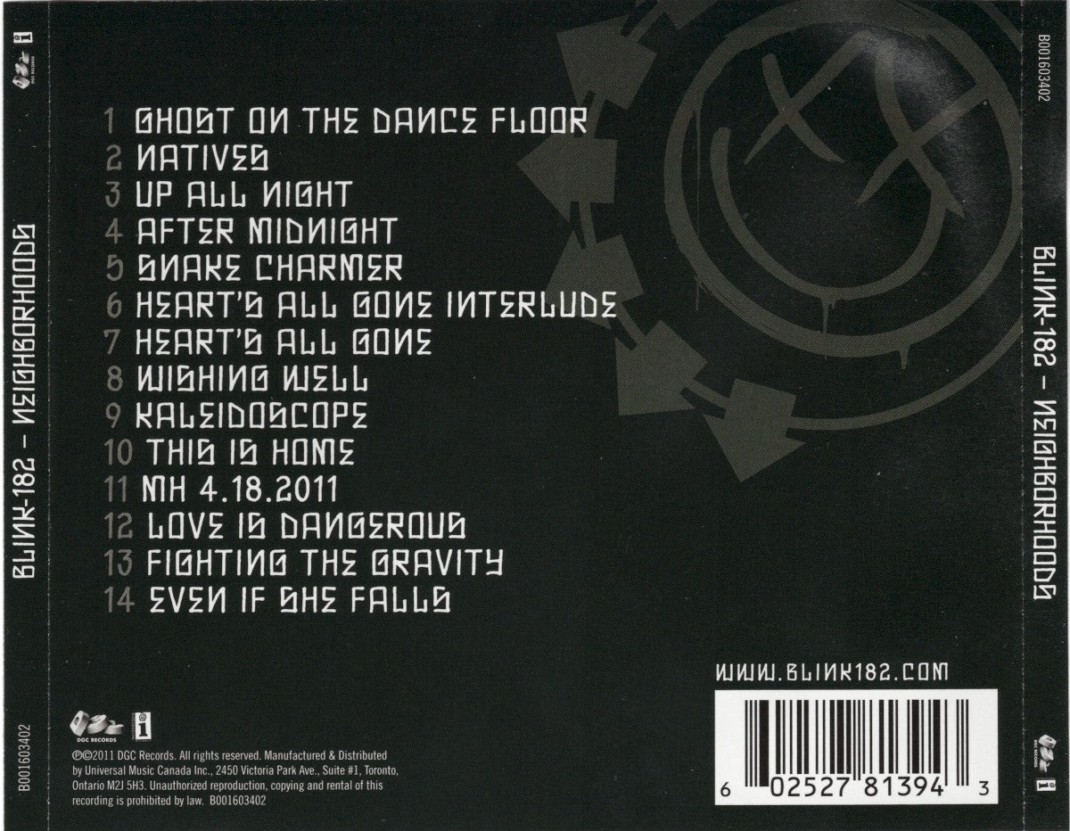 Back Cover: blink – 182 – Neighborhoods (CD) CD | Relix