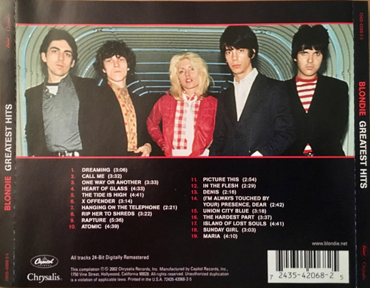 Back Cover: Blondie – Greatest Hits (CD) CD | Relix