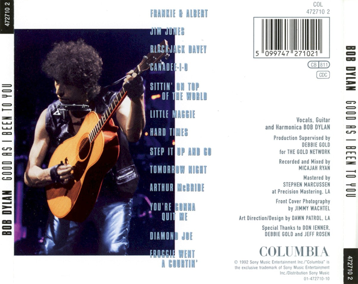 Back Cover: Bob Dylan – Good As I Been To You Vinyl LP | Relix