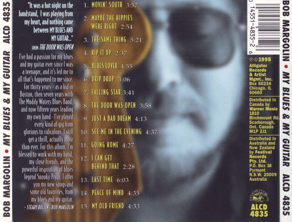 Back Cover: Bob Margolin – My Blues & My Guitar CD | Relix