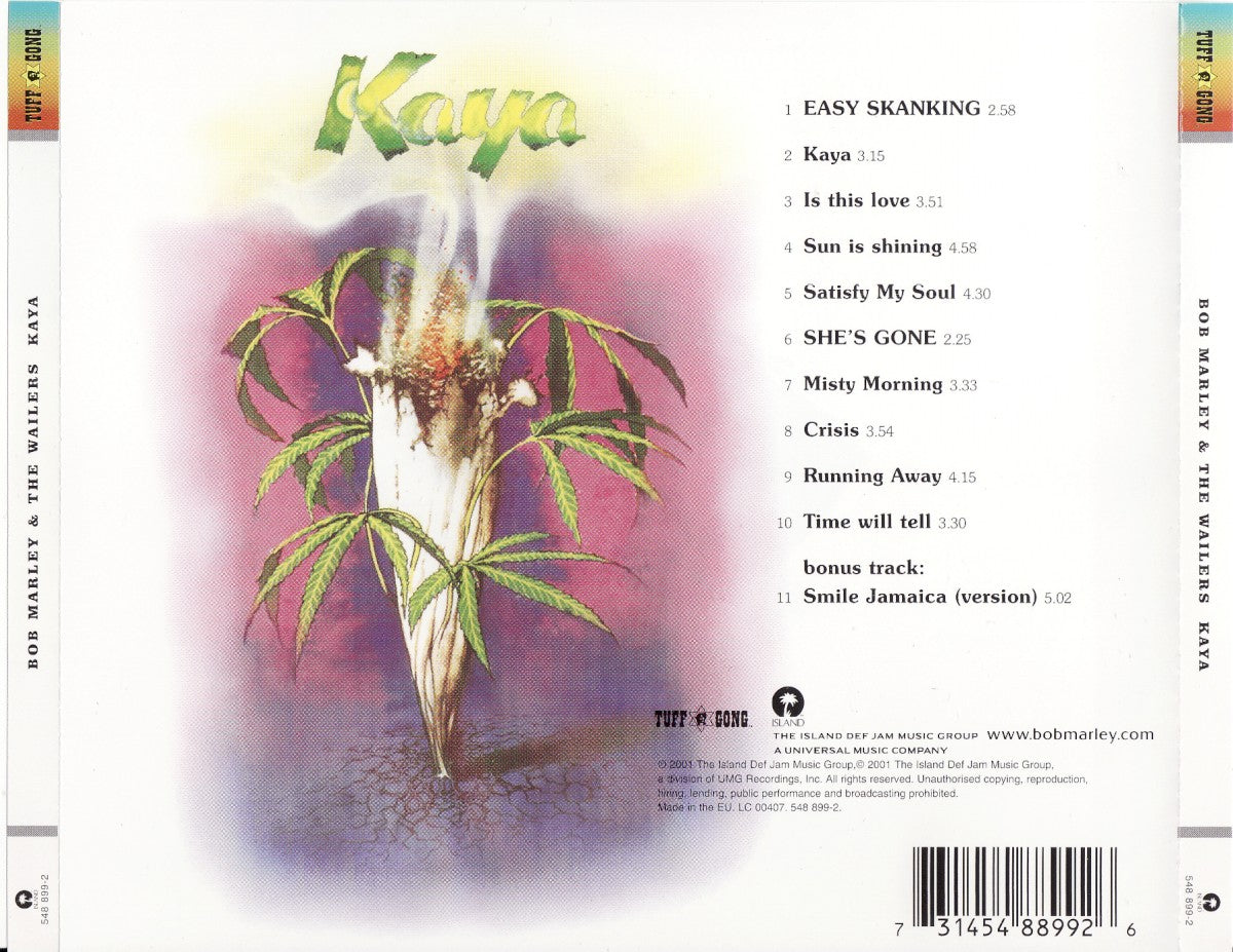 Back Cover: Bob Marley & The Wailers – Kaya (Remastered CD) CD | Relix