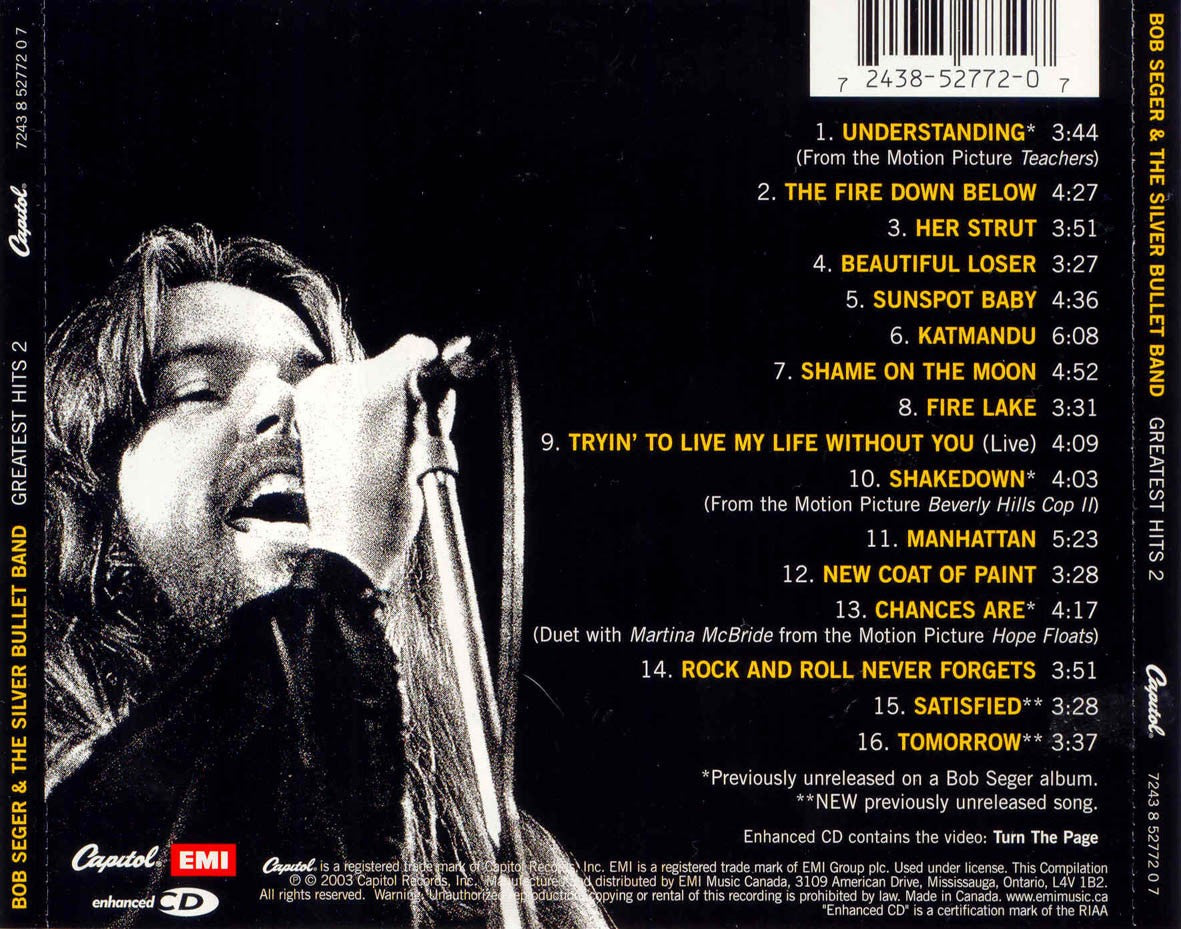 Back Cover: Bob Seger – Greatest Hits 2 CD | Relix