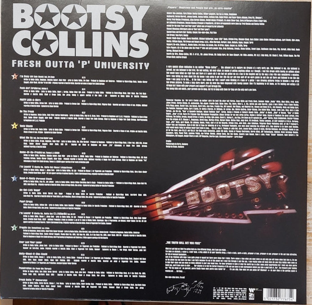 Back Cover: Bootsy Collins – Fresh Outta P University (Spa LP Vinyl) Vinyl LP | Relix