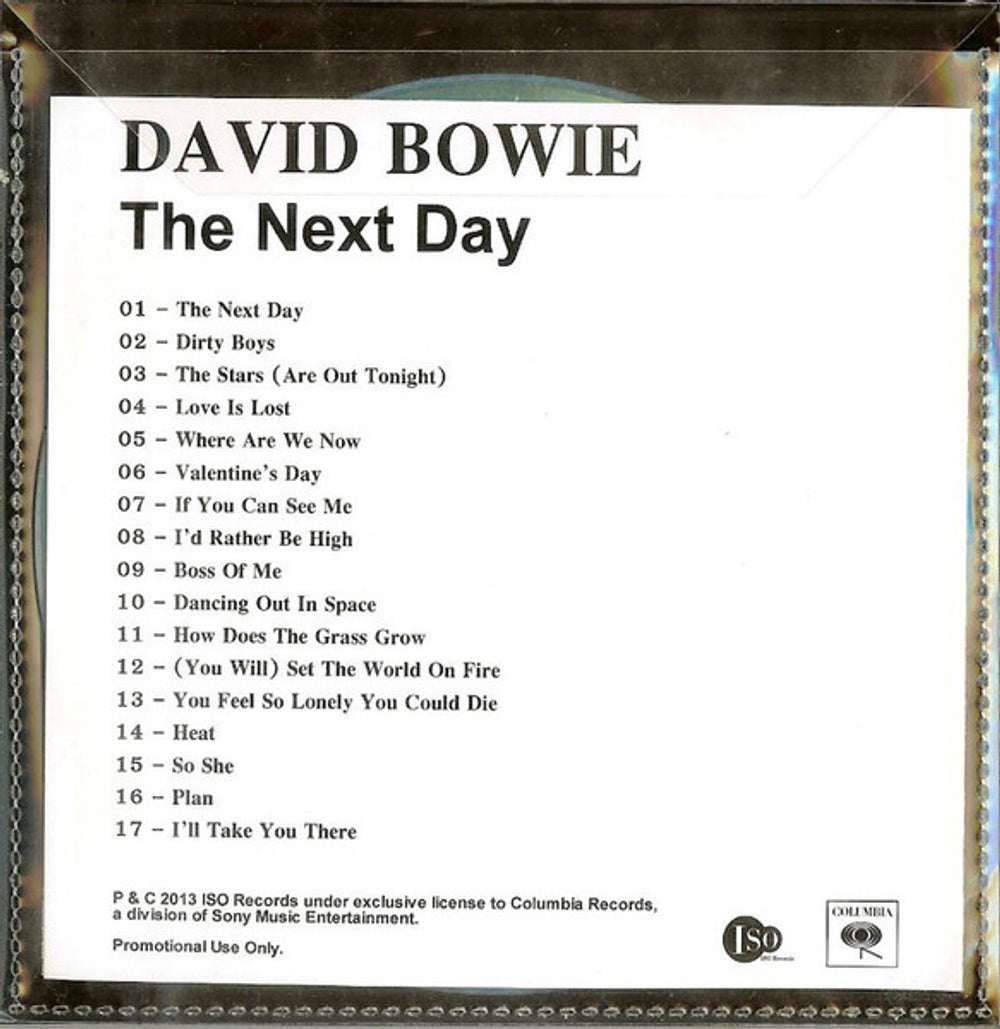 Back Cover: Bowie, David – The Next Day CD | Relix