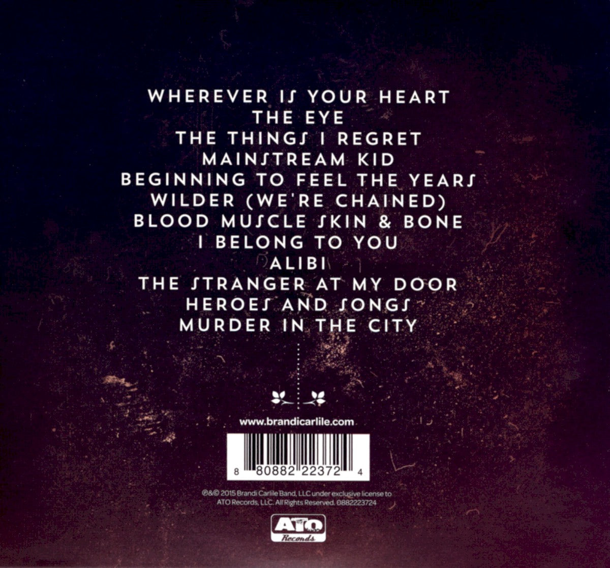 Back Cover: Brandi Carlile – Firewatcher's Daughter CD | Relix