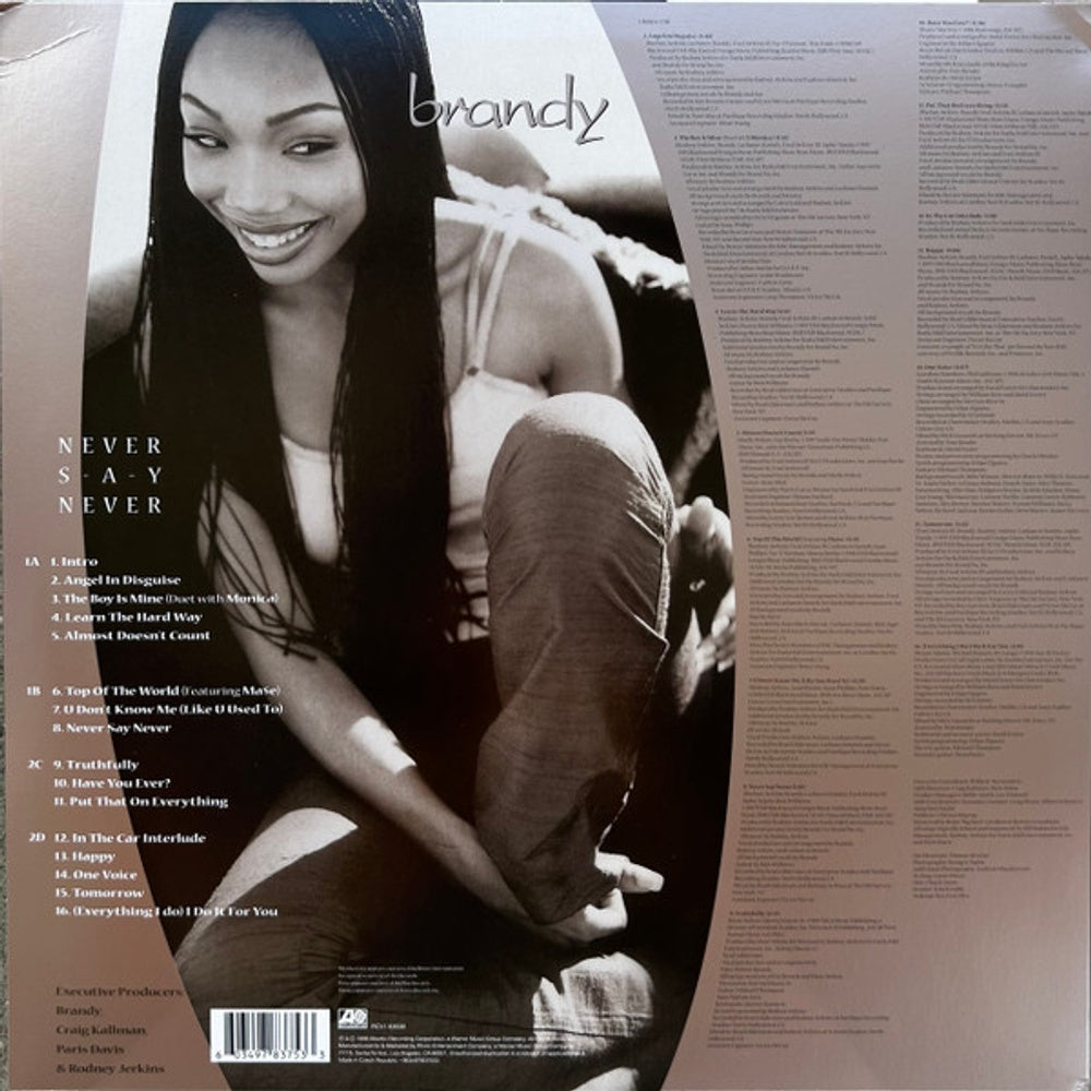 Back Cover: Brandy – Never Say Never (Uk LP Vinyl) Vinyl LP | Relix