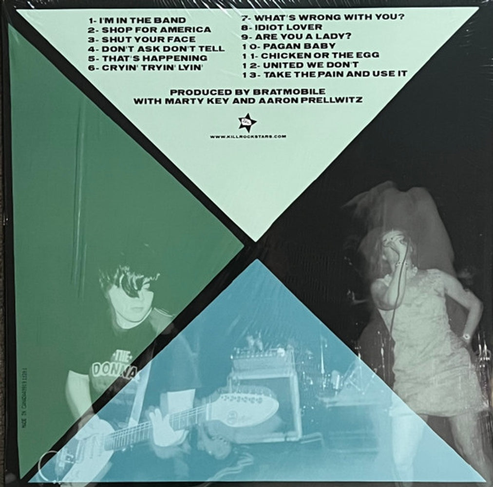 Back Cover: Bratmobile – Girls Get Busy (Colored, Grn, Phot LP Vinyl) Vinyl LP | Relix
