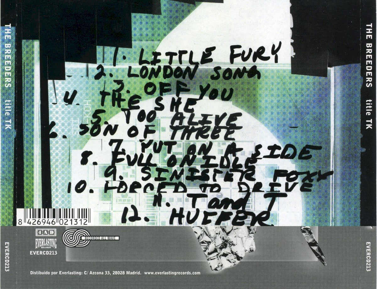 Back Cover: Breeders – Title TK Vinyl LP | Relix