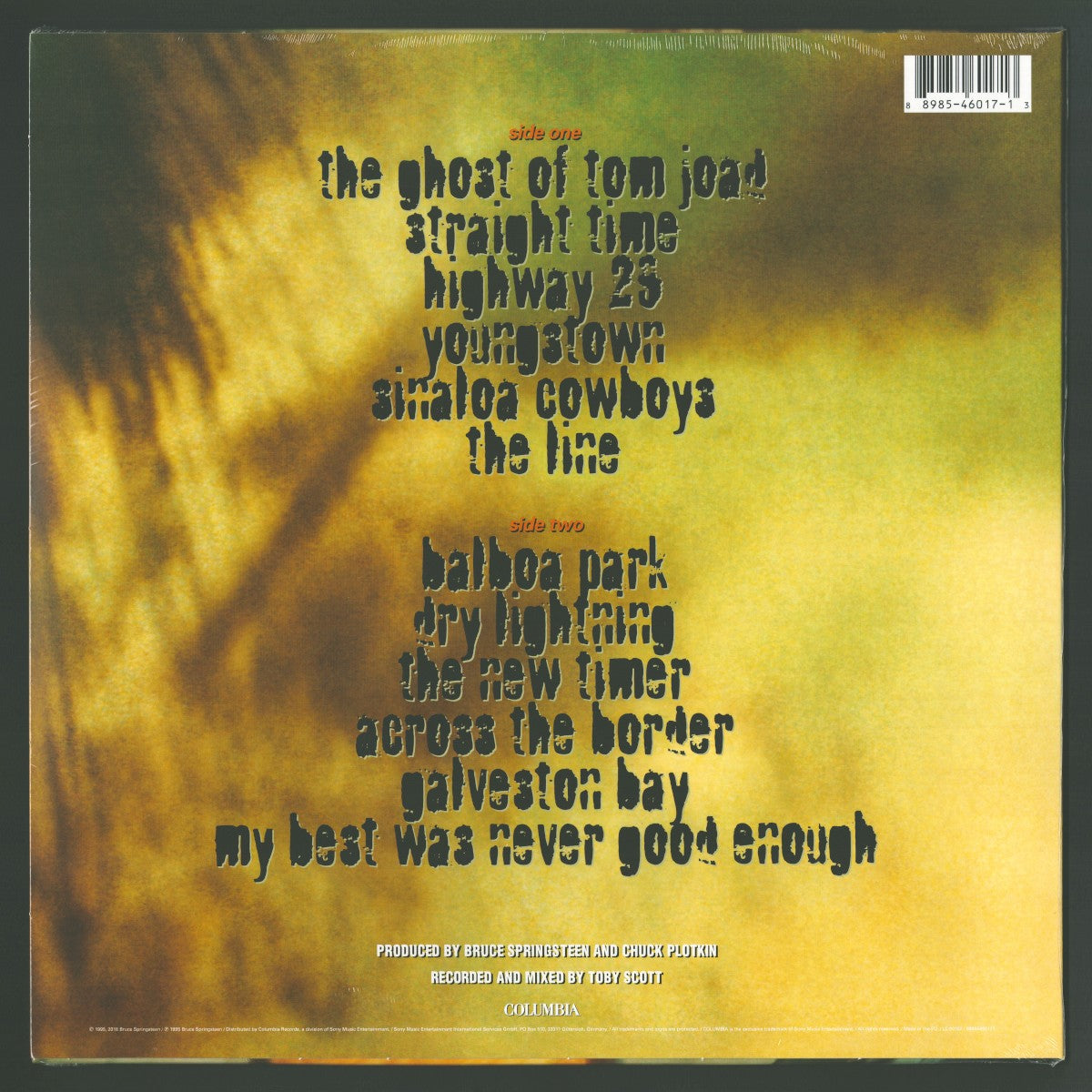 Back Cover: Bruce Springsteen – The Ghost of Tom Joad Vinyl LP | Relix