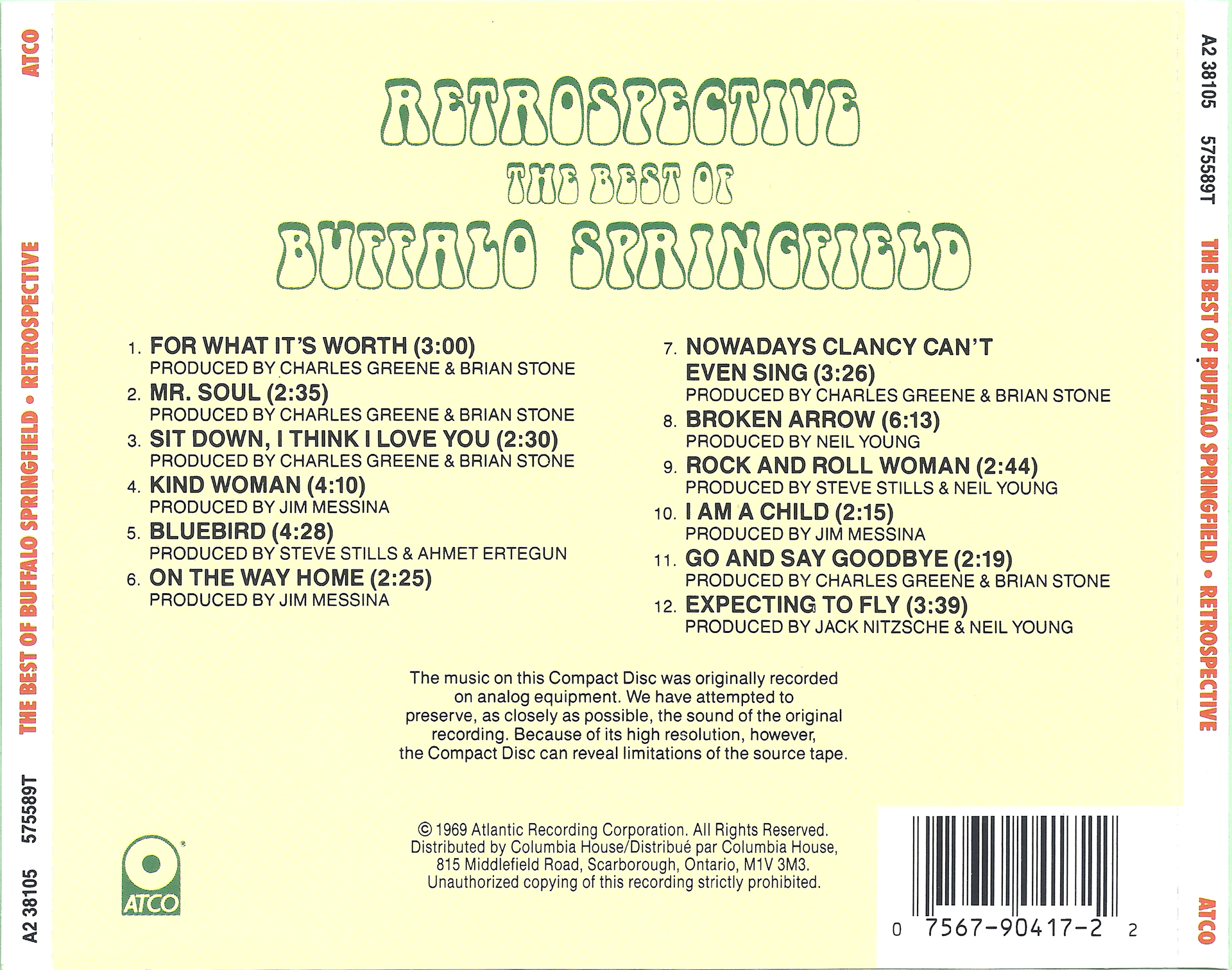 Back Cover: Buffalo Springfield – Retrospective CD | Relix