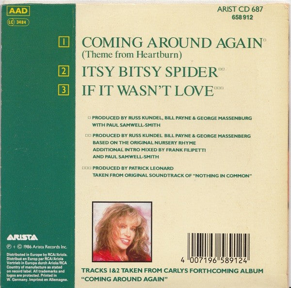 Back Cover: Carly Simon – Coming Around Again CD | Relix
