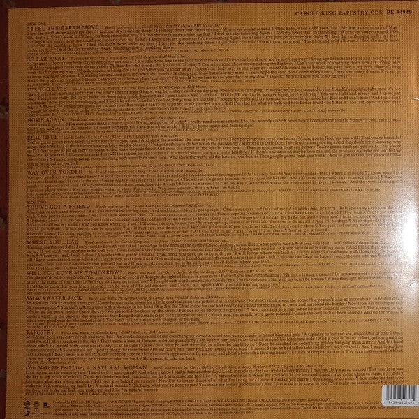 Back Cover: Carole King – Tapestry: 50th Anniversary Vinyl LP | Relix