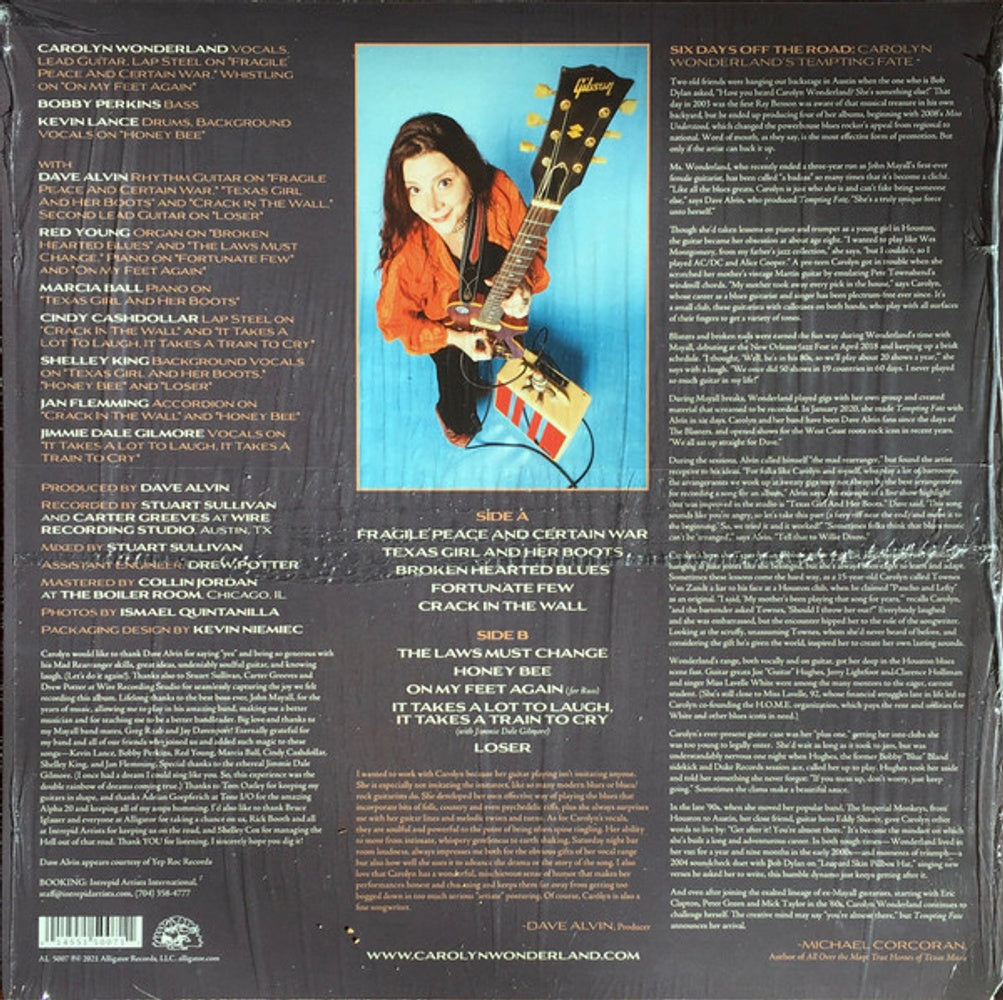 Back Cover: Carolyn Wonderland – Tempting Fate (Colored LP Vinyl) Vinyl LP | Relix