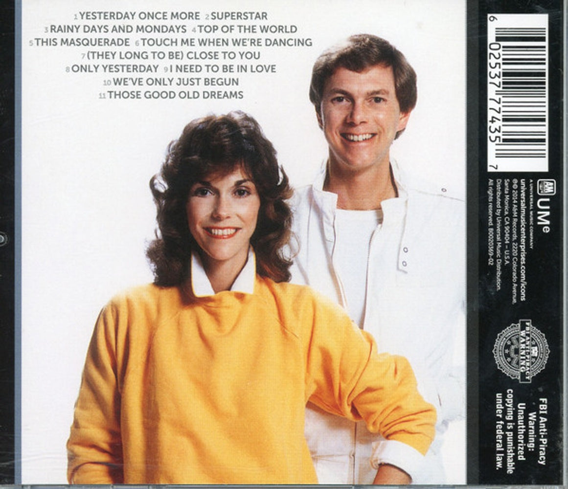 Back Cover: Carpenters – Icon (CD) CD | Relix