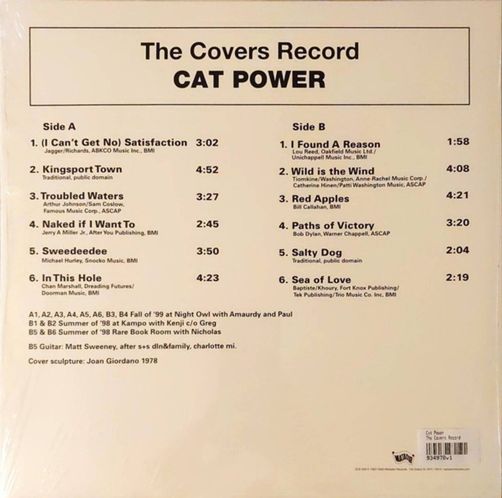 Back Cover: Cat Power – The Covers Record Vinyl LP | Relix