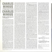 Back Cover: Charles Mingus – Presents Charles Mingus (180 Gram LP Vinyl) Vinyl LP | Relix