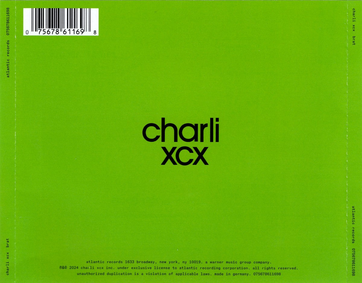 Back Cover: Charli xcx – BRAT (CD) CD | Relix