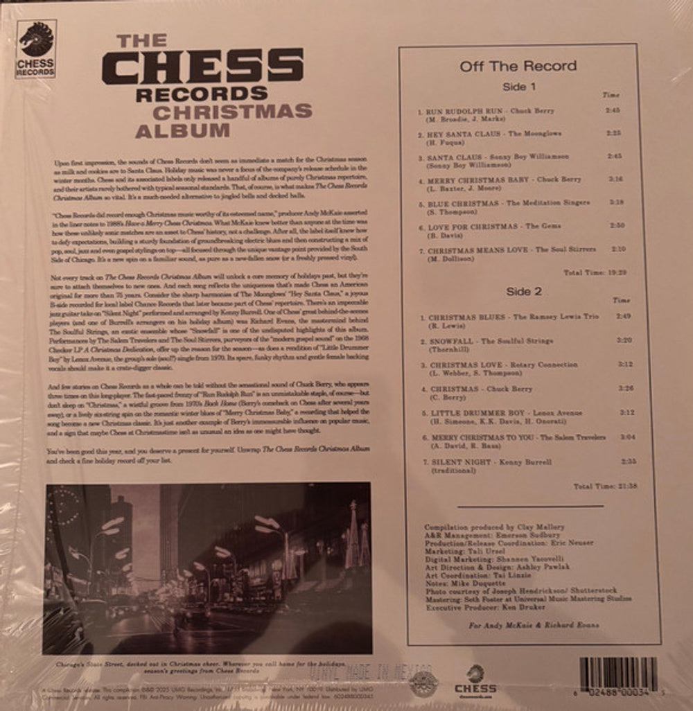 Back Cover: Chess Records Christmas Album / Various – The Chess Records Christmas Album (Various Artists LP Vinyl) Vinyl LP | Relix
