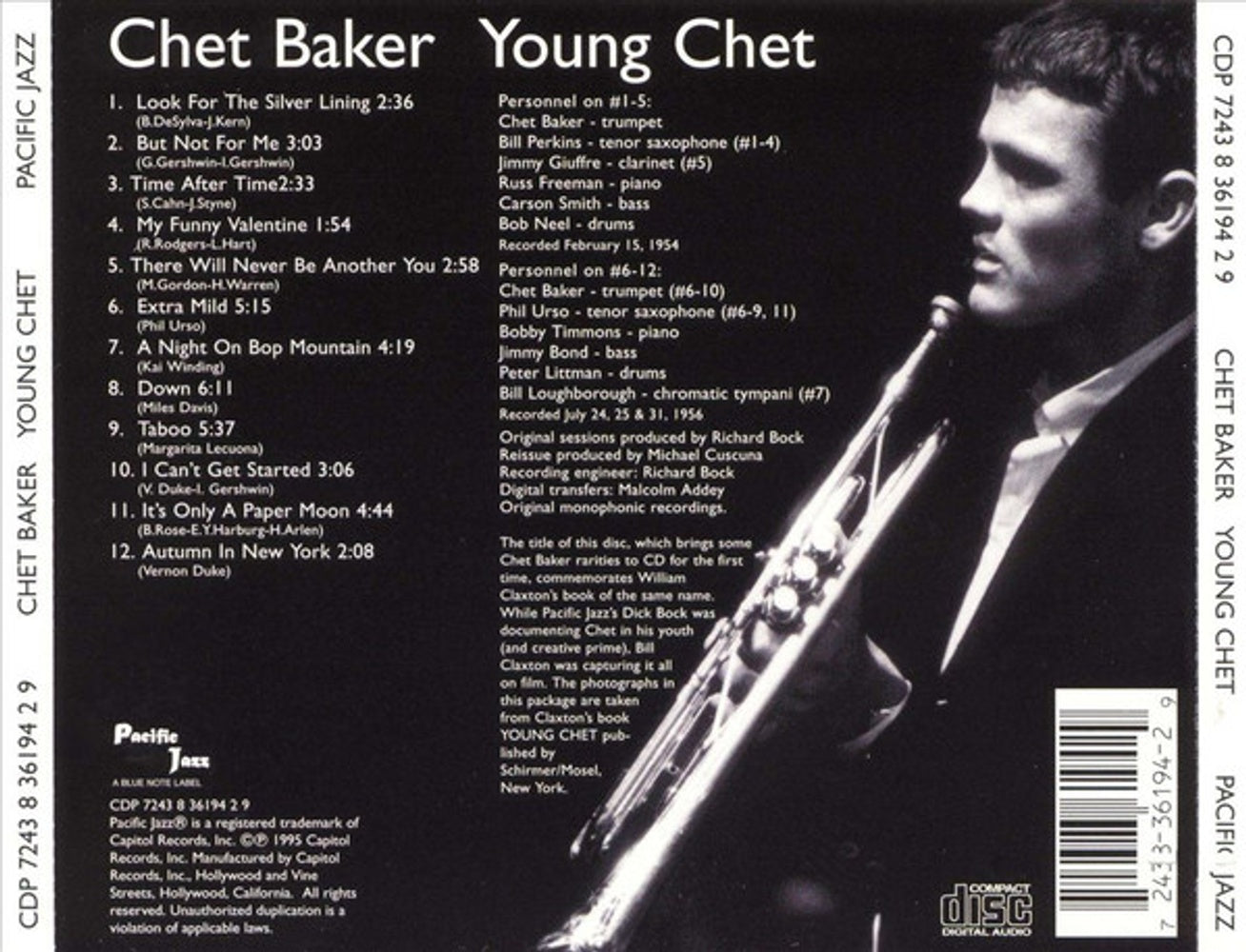 Back Cover: Chet Baker – Young Chet CD | Relix